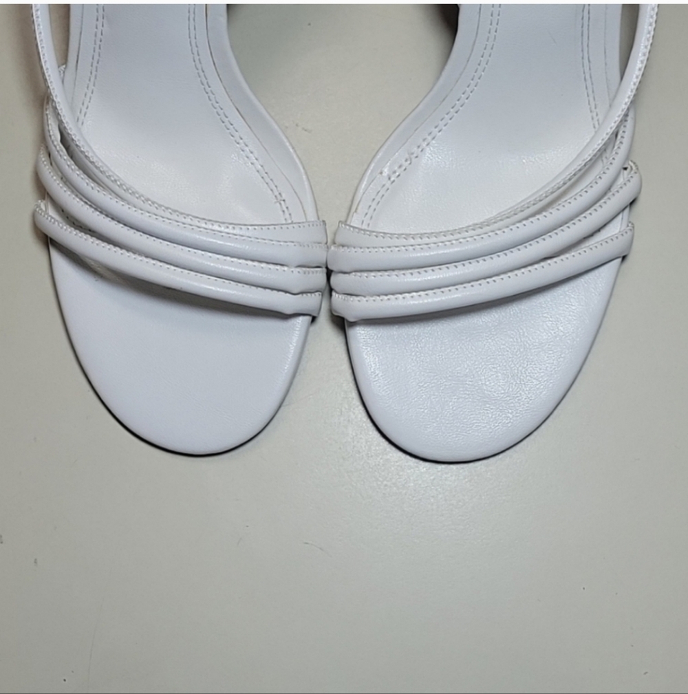 ZARA WHITE Angular Strappy Heels Size 8 - Picture 6 of 15